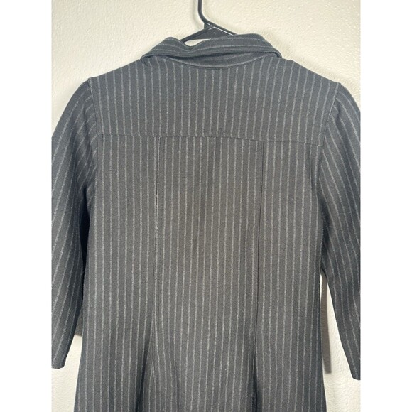 New York Company Women Small Black Striped Button Up Side Slit Dress - Picture 9 of 13